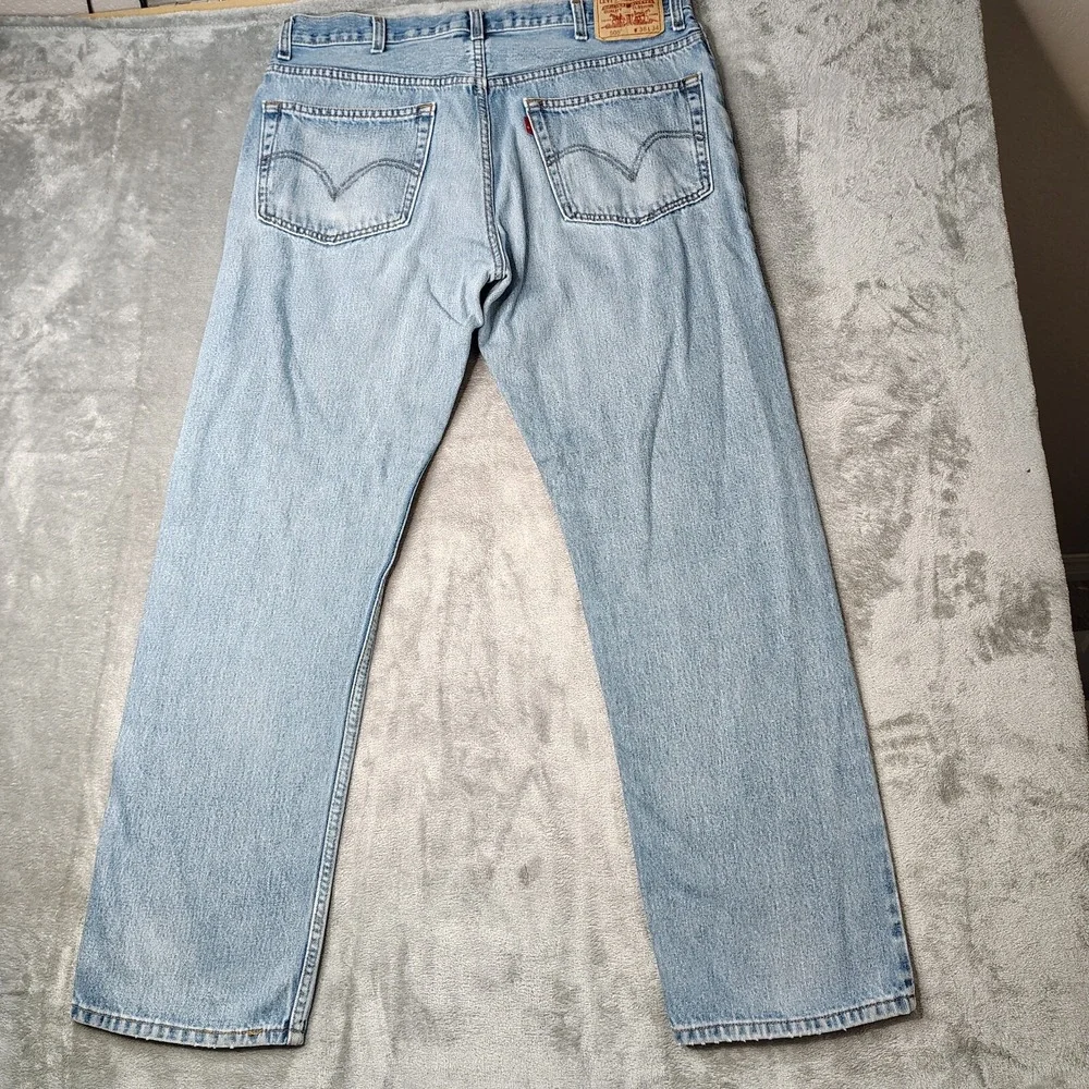 Y2K Levi's 505‎ Regular Fit Jeans Mens 38x34 Light Wash Blue Straight Leg Cotton